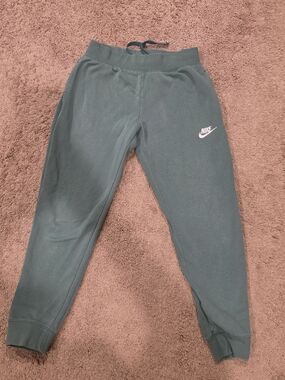 Nike Kids Teal Green Jogger Sweatpants with White Swoosh